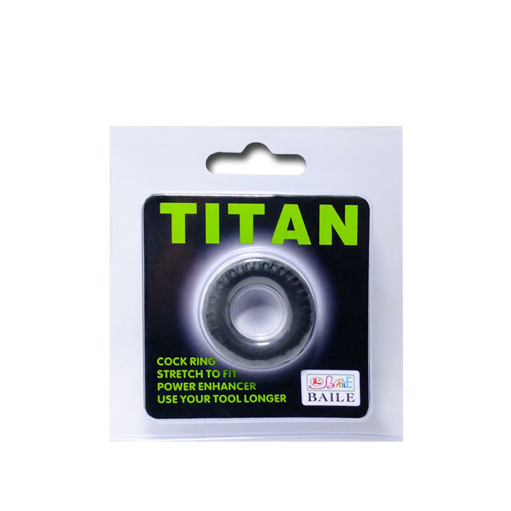 Cockring titan black green 2 cm