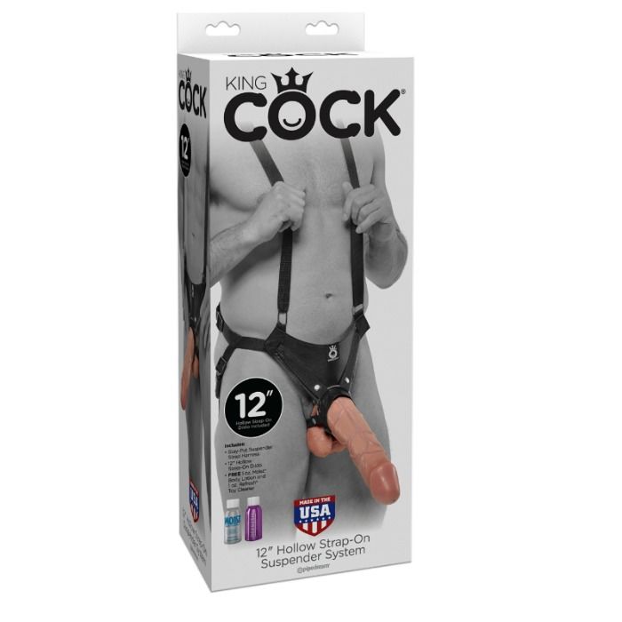 KING COCK - 30.5 CM HOLLOW SUSPENSION SYSTEM WITH STRAPS - FLESH