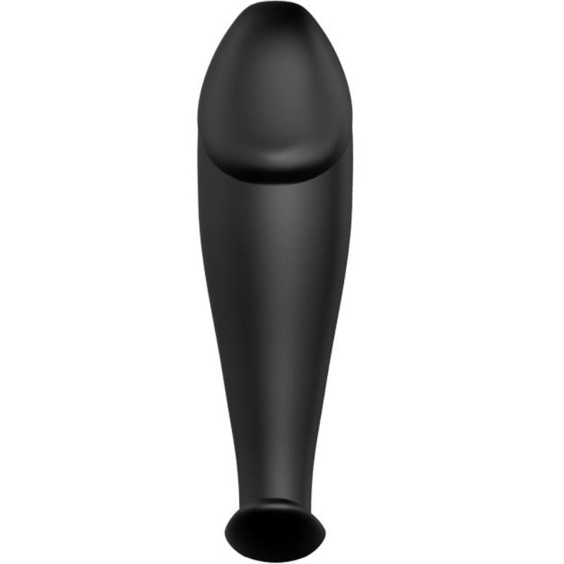 Black silicone penis shaped anal plug