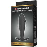 Black silicone penis shaped anal plug