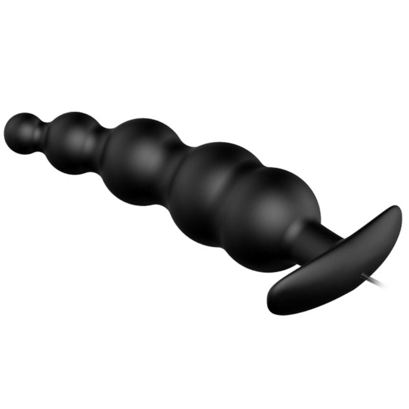 Extra stimulation silicone anal plug with 12 vibration modes in black