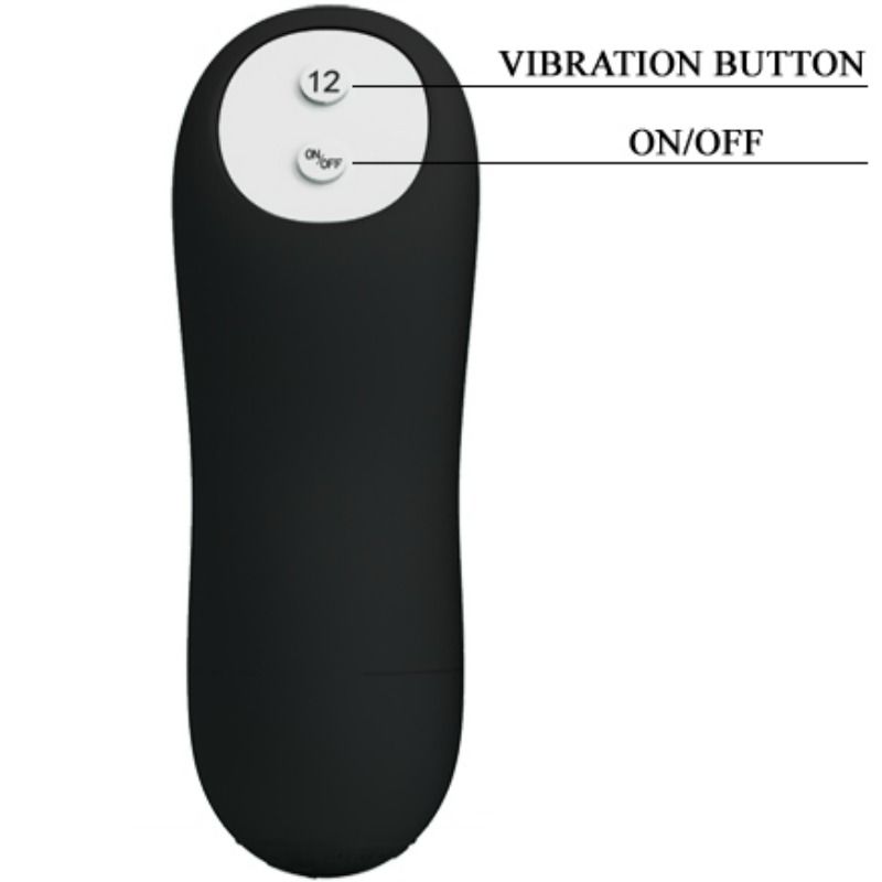 Extra stimulation silicone anal plug with 12 vibration modes in black