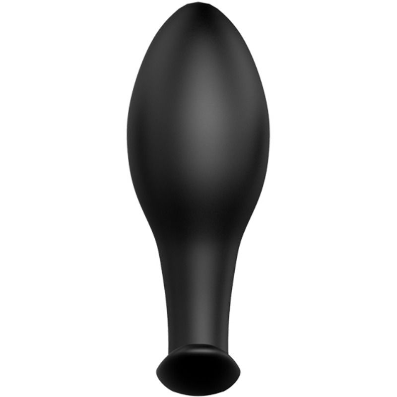 Anchor-shaped silicone anal plug with 12 vibration modes, black