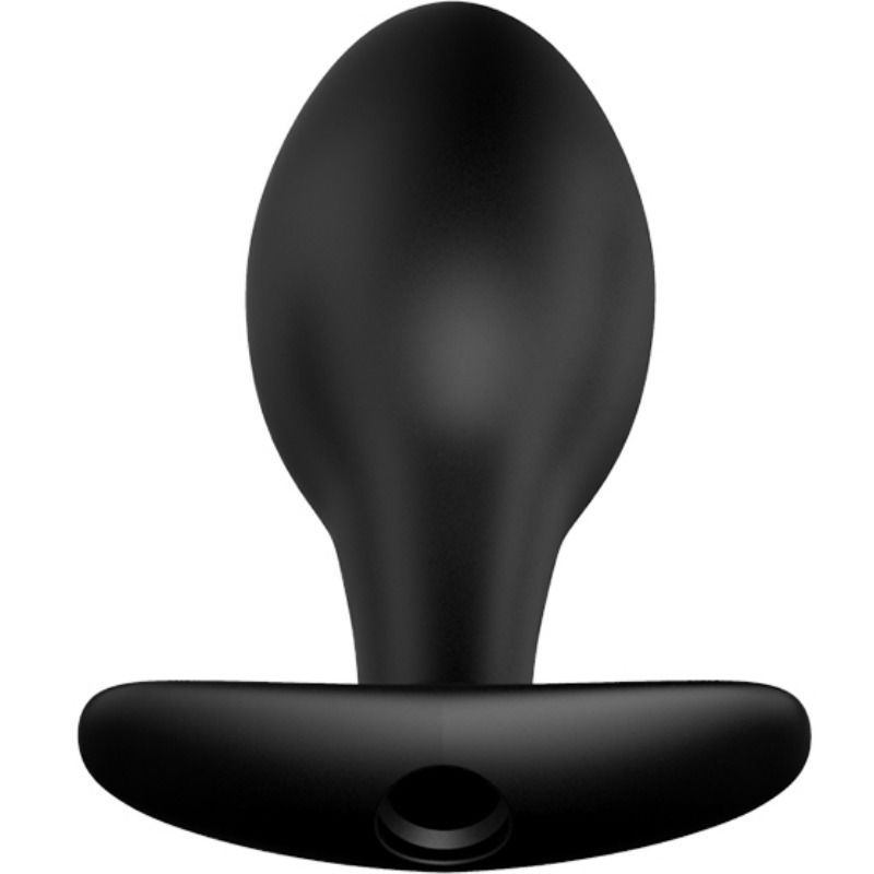 Anchor-shaped silicone anal plug with 12 vibration modes, black