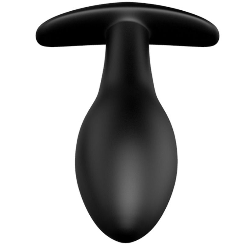 Anchor-shaped silicone anal plug with 12 vibration modes, black