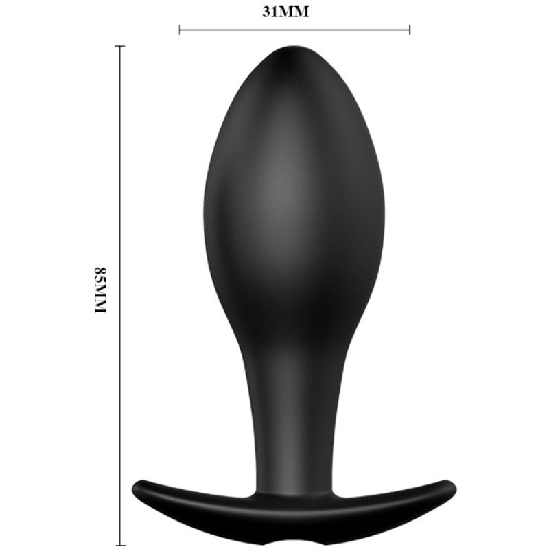 Anchor-shaped silicone anal plug with 12 vibration modes, black