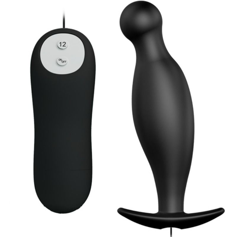 Silicone anal plug 12 vibration modes black
