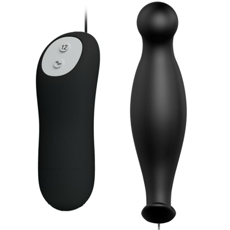 Silicone anal plug 12 vibration modes black