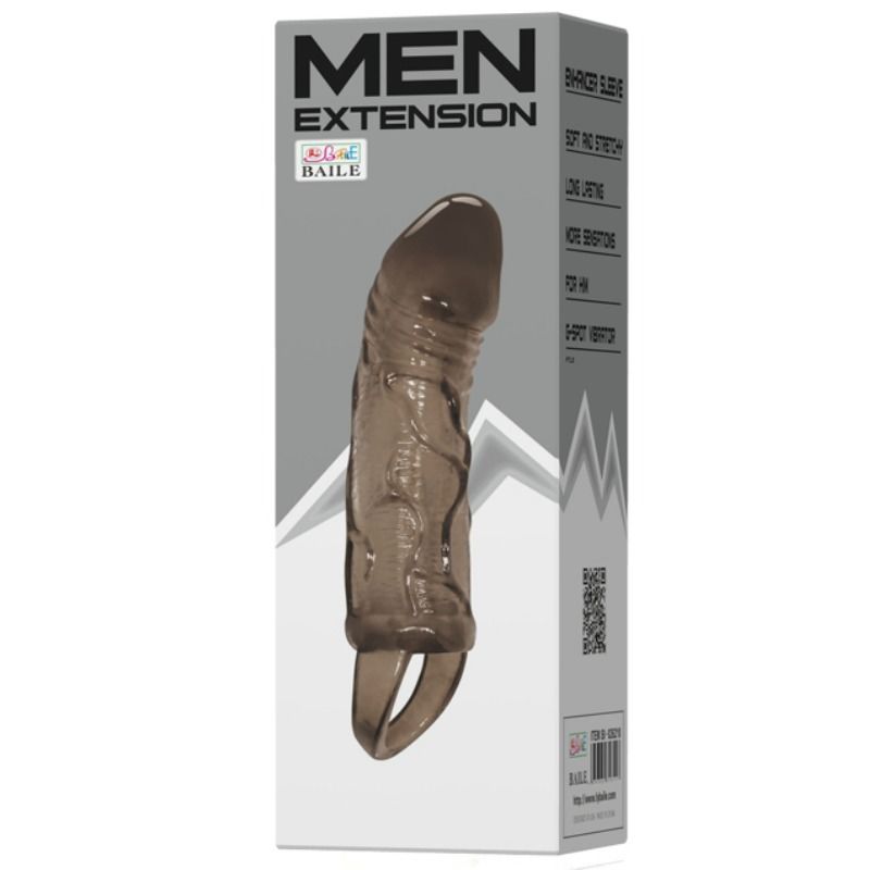 Penis Extender Sleeve with Testicle Strap Black 13.5cm