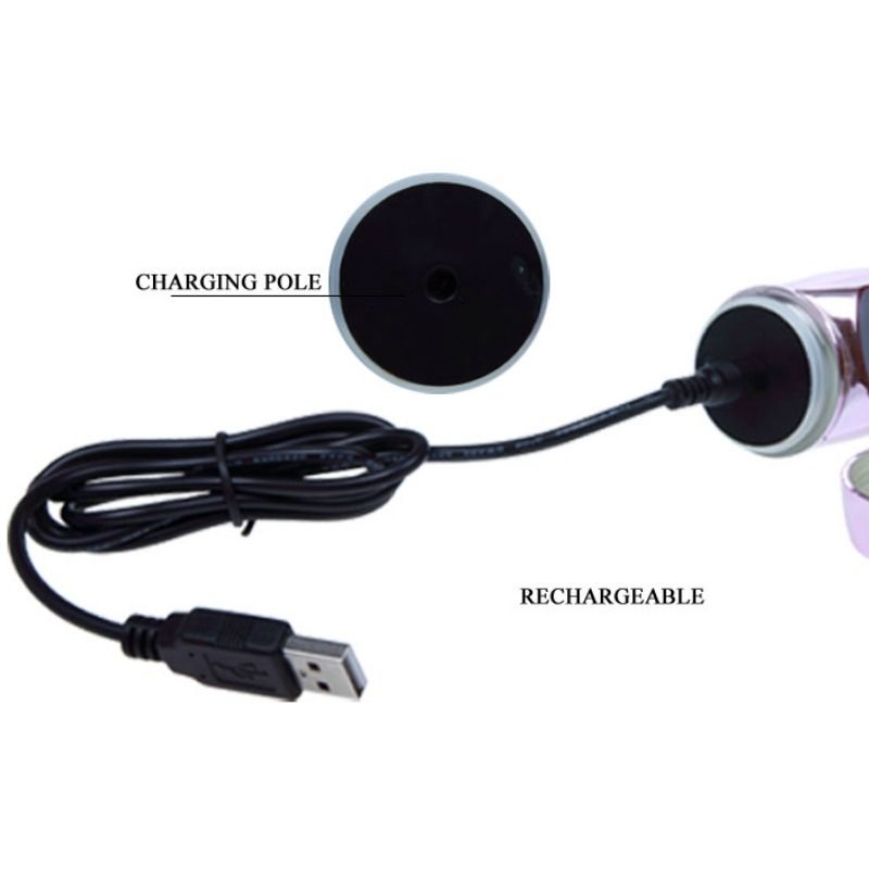 Rechargeable vibrator with rotating and throbbing butterfly stimulator