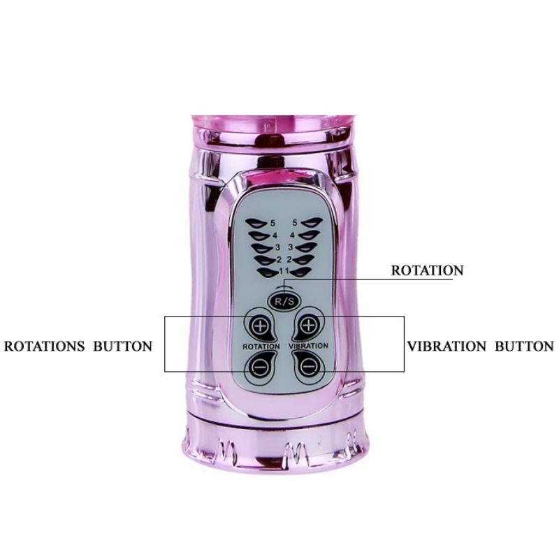 Rechargeable vibrator with rotating and throbbing butterfly stimulator