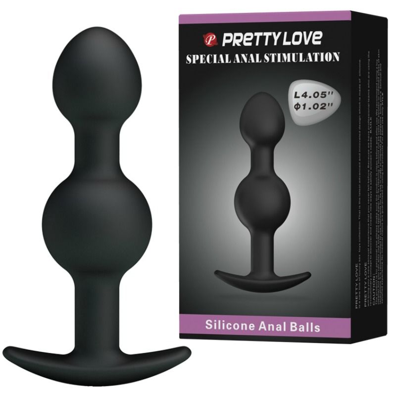 Special stimulation silicone anal balls 10.3 cm black