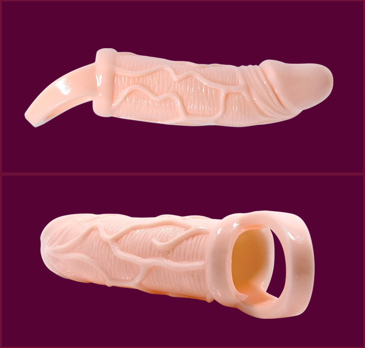 Penis Extension Sleeve with Vibration and Testicle Strap 13.5 cm