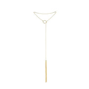 Beautiful metal necklace with gold fringes