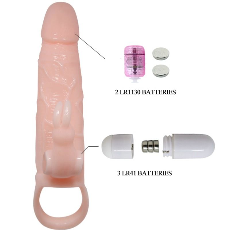 Brave Man Penis Cover with Rabbit Flesh and Dual Motor 16.5cm