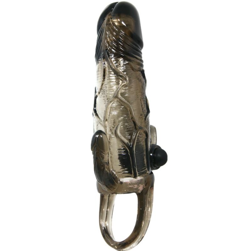 Brave Man Penis Sleeve with Clit and Anal Stimulation Double Bullet Black 16.5 cm