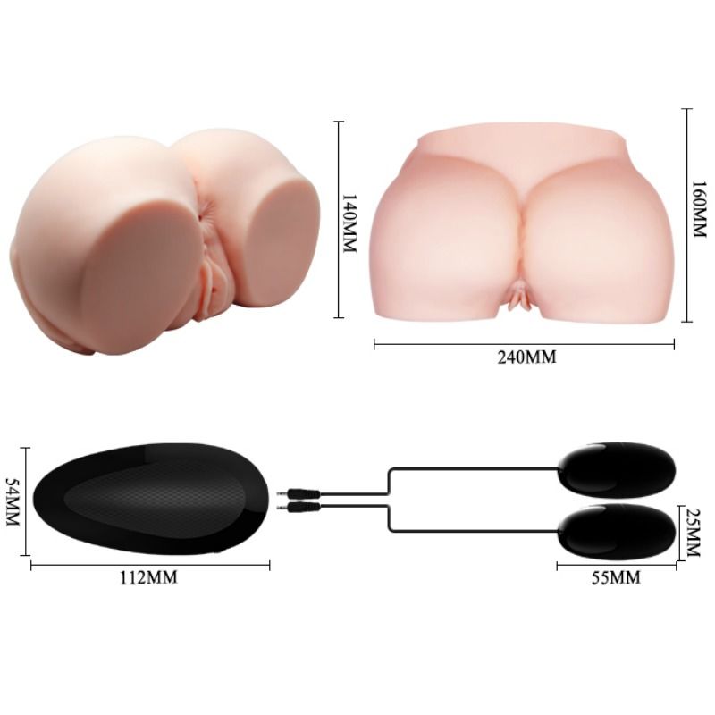 Realistic vagina and anus with vibration