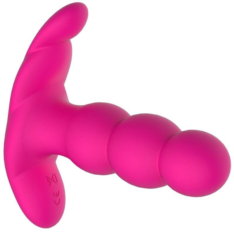 Pearl anal vibrator with remote control, black