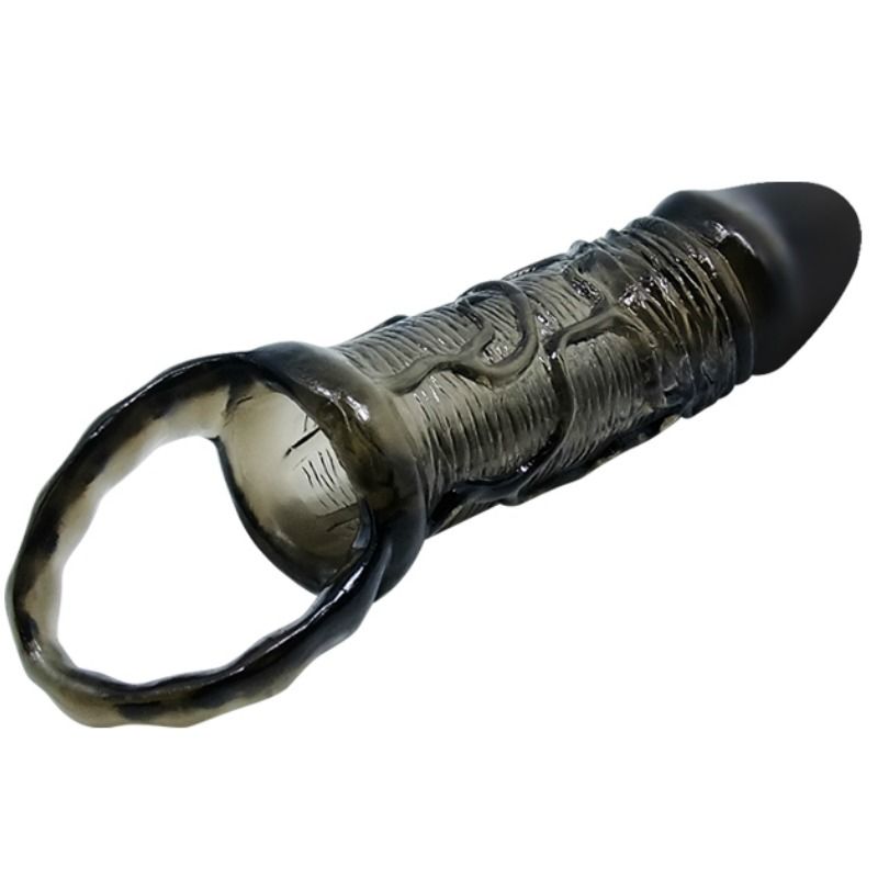 Penis Extender Sleeve with Testicle Strap Black 13.5cm