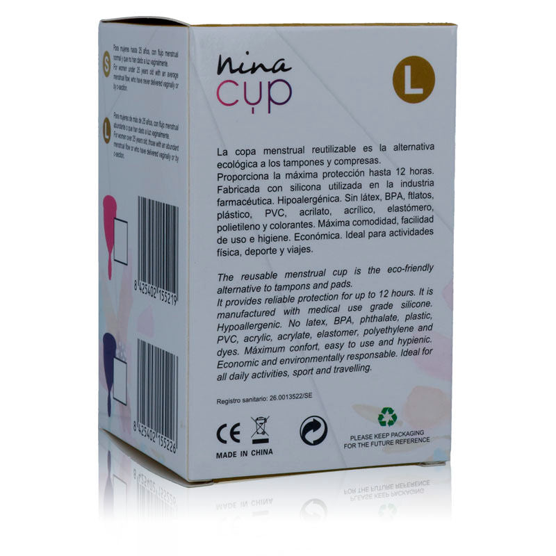 Pink menstrual cup - size L
