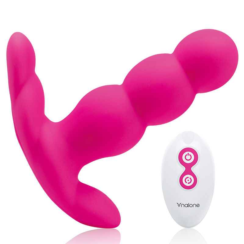 Pearl anal vibrator with remote control, black