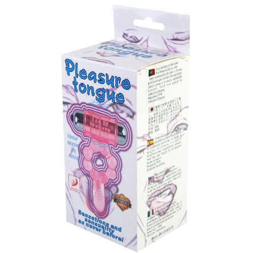 10 Rhythm Silicone Tongue Ring with Pink Vibration