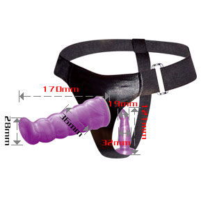 Lilac gpoint anal and vaginal harness for women 17 cm