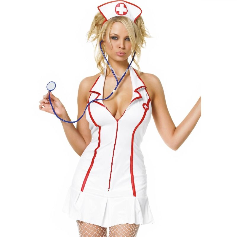 LEG AVENUE - COSTUMES - HEAD NURSE'S DRESS 3-PIECE SET SIZE S/M