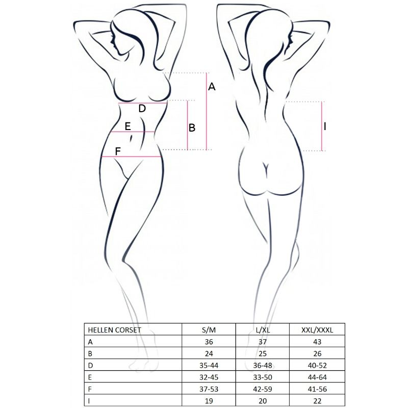 PASSION - WOMEN'S HELLEN BLACK CORSET SIZE L/XL