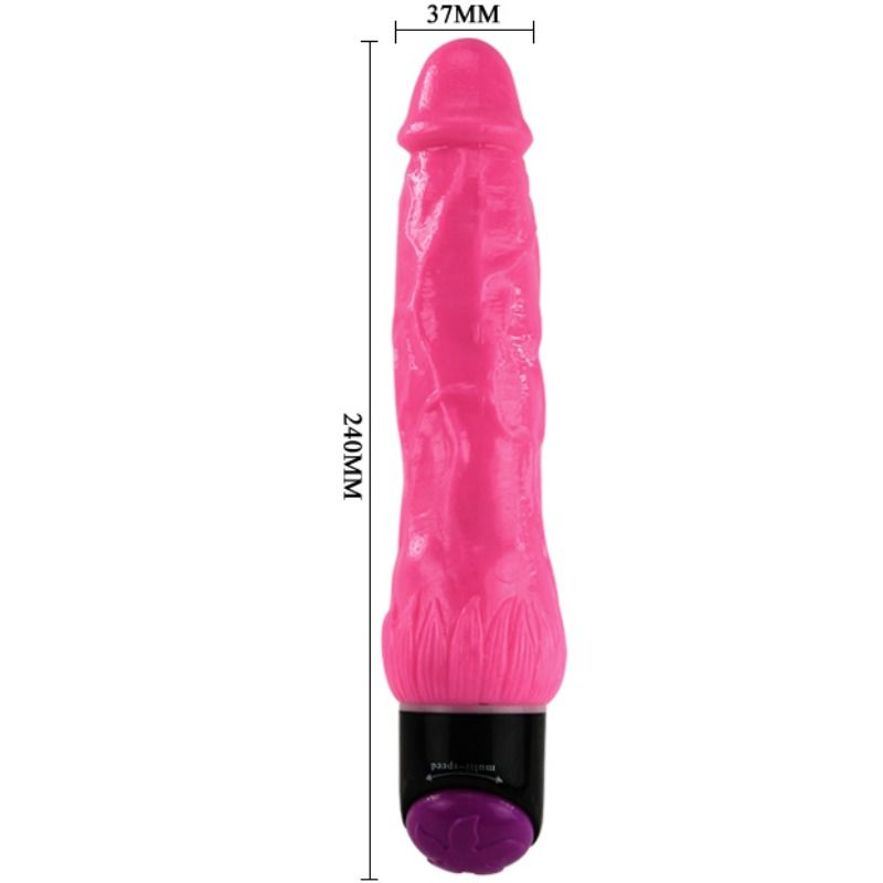 Realistic Vibrator Sex Colorful Pink 24cm
