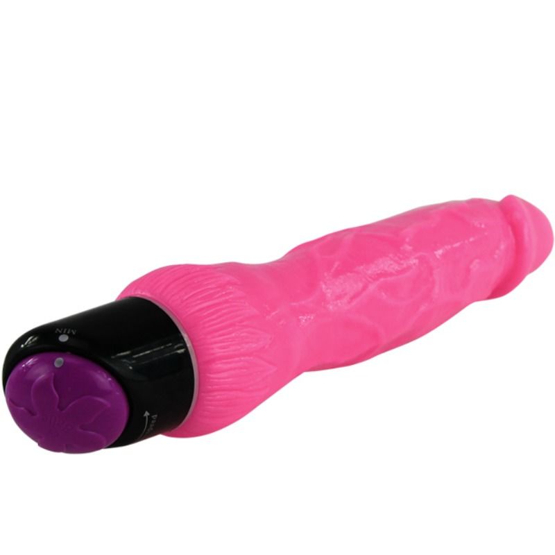Vibromasseur Réaliste Coloré Super Doux TPR Multivitesse 24 cm - Baile