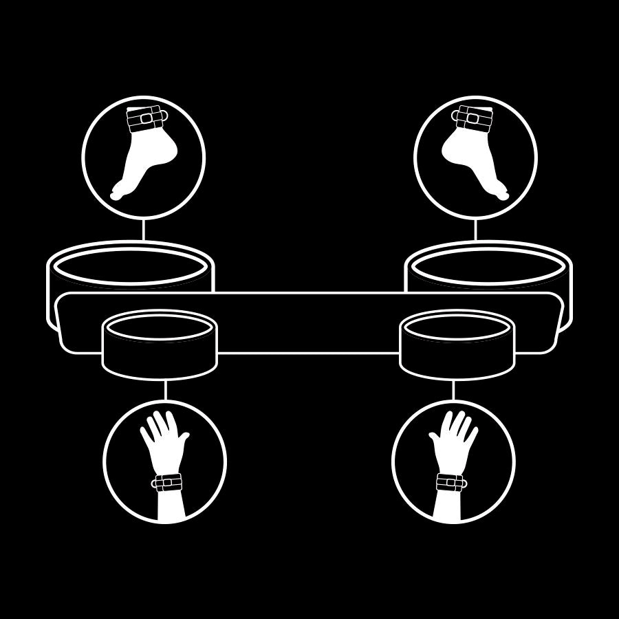 Bondage spreader bar with neoprene lining