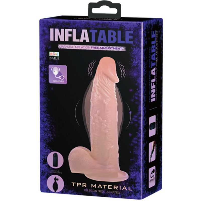Realistic inflatable vibrating dildo