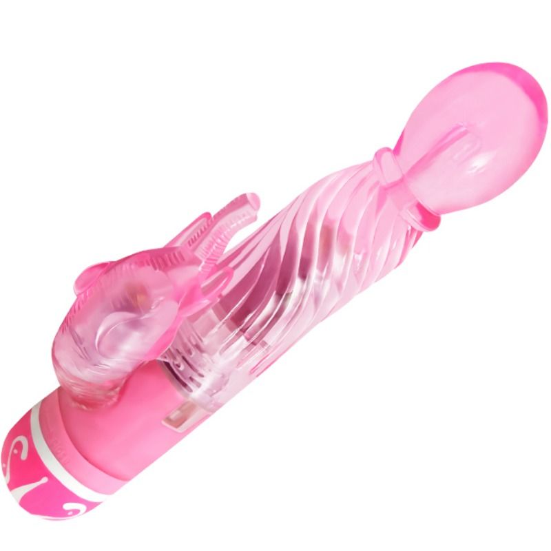 Multi-speed vibrator with pink stimulator