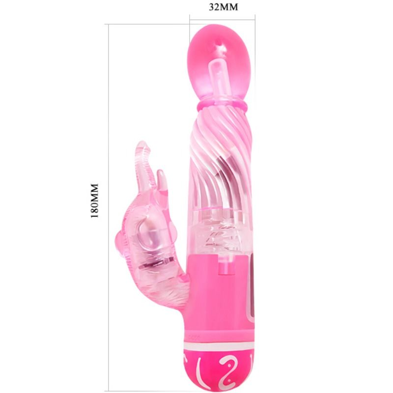 Multi-speed vibrator with pink stimulator