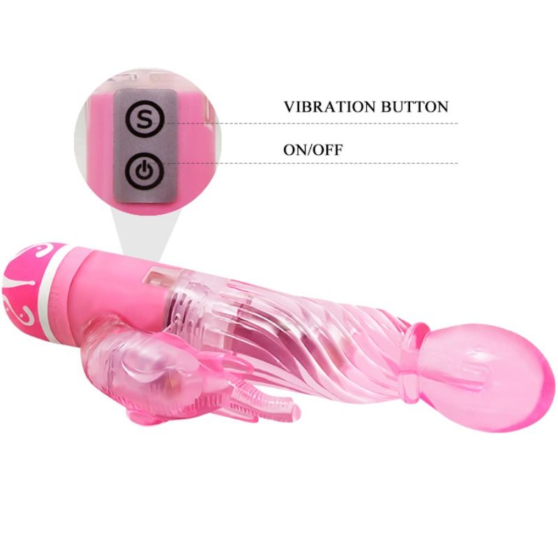 Multi-speed vibrator with pink stimulator
