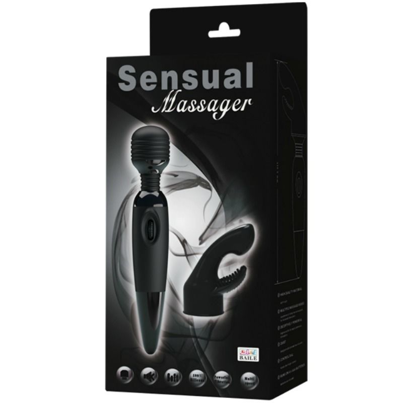 Sensual massager with interchangeable head