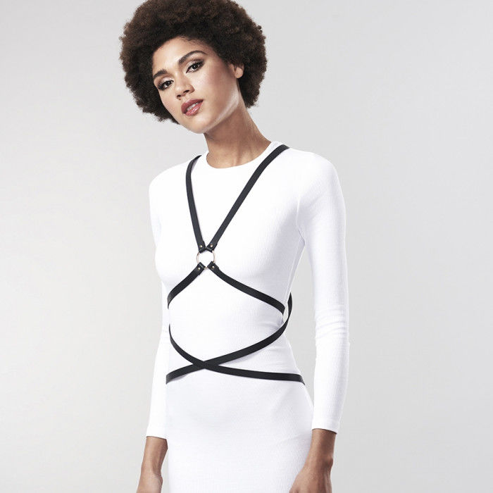 INDISCRETS MAZE JEWELRY - BLACK MULTI-WAY HARNESS