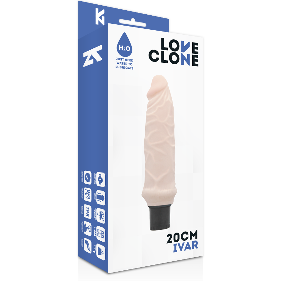 LOVECLONE - IVAR 20 CM SELF-LUBRICATING VIBRATOR -O- 3.7 CM
