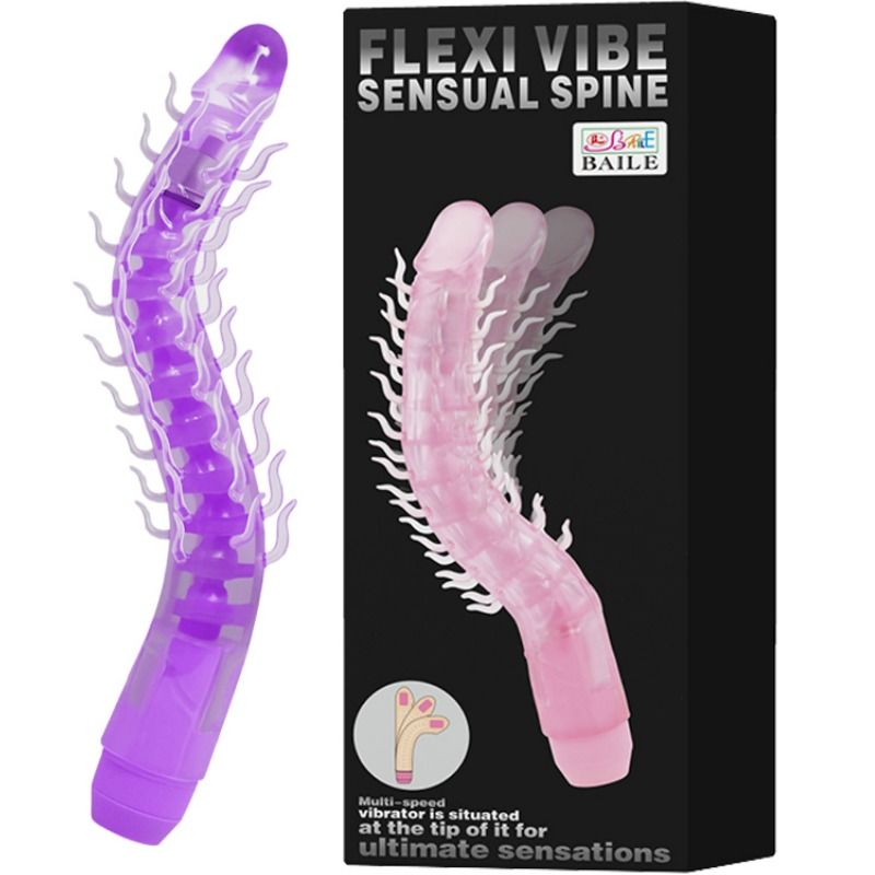 Flexi vibe sensual spine foldable vibrating dildo lilac 23.5 cm
