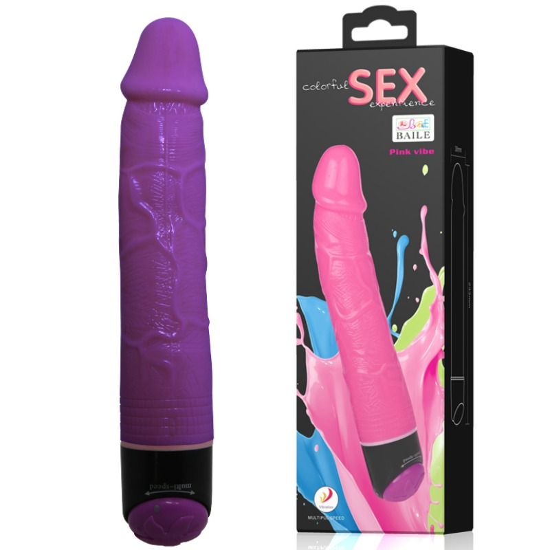 BAILE - REALISTIC COLORFUL VIBRATOR, LILAC SEX, 23 CM