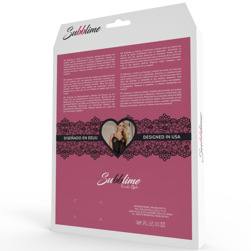 SUBBLIME - TEDDY FLORAL BLACK LACE ONE SIZE