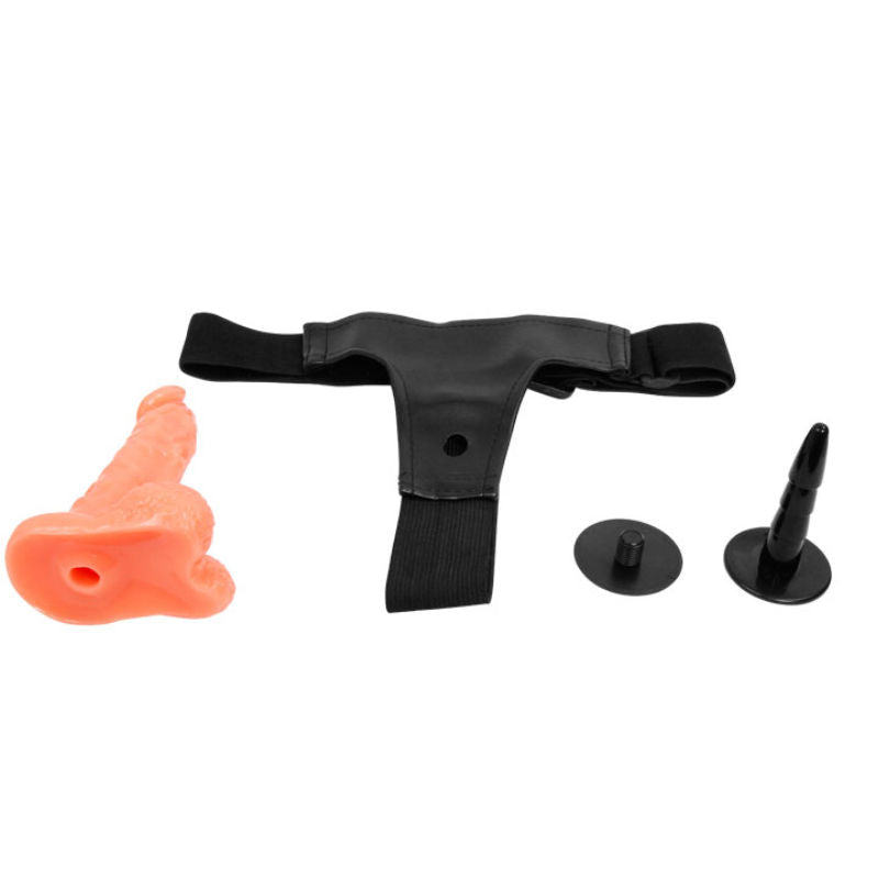 Harness with realistic penis and adjustable panties ultra passionate 15.5 cm