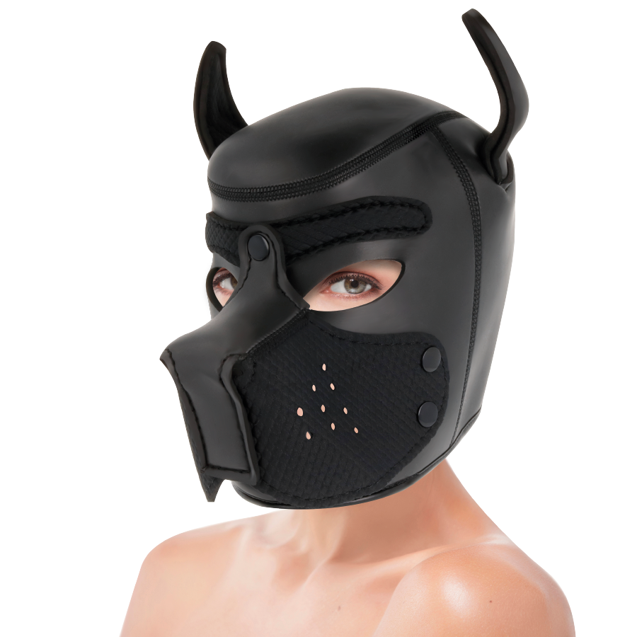 Neoprene dog mask with removable muzzle