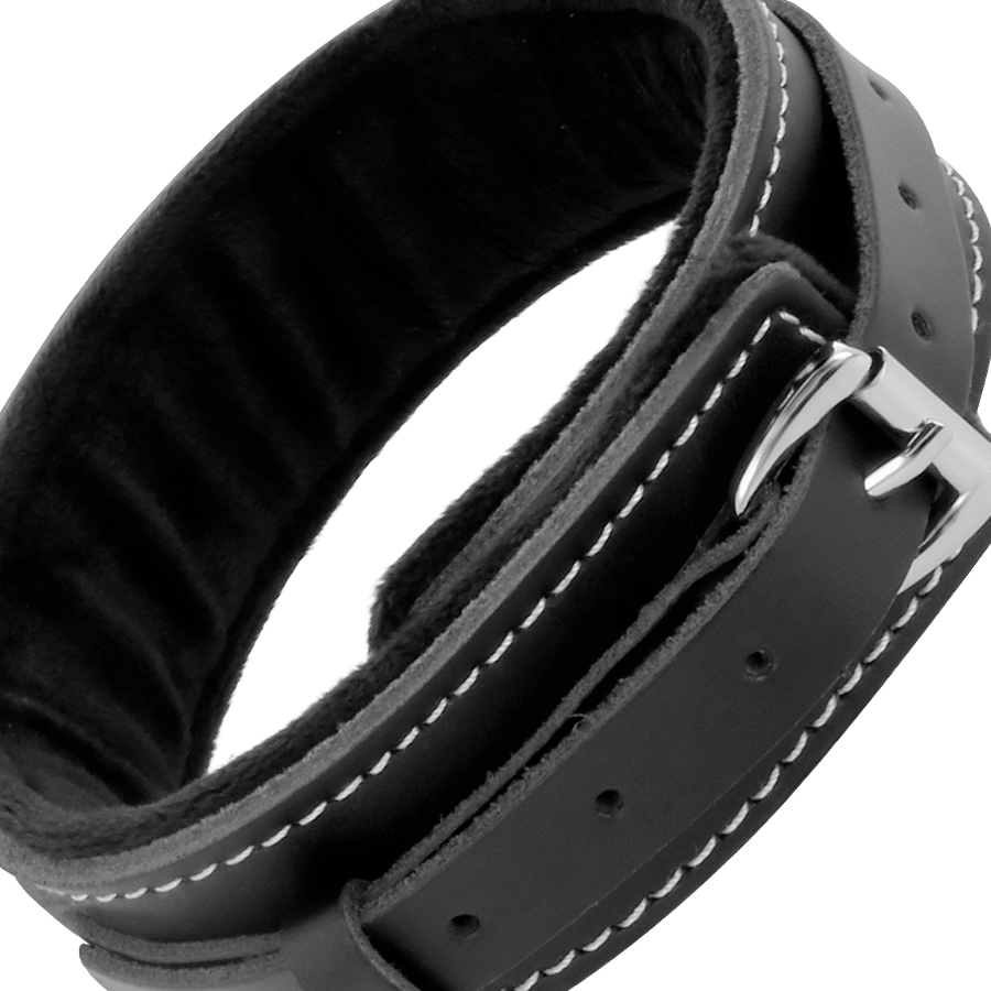 DARKNESS - HIGH-QUALITY LEATHER COLLAR WITH LEASH