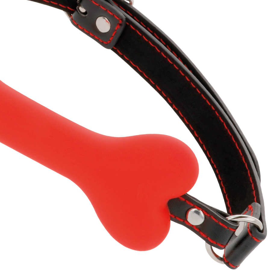 DARKNESS - RED SILICONE BONE GAGG