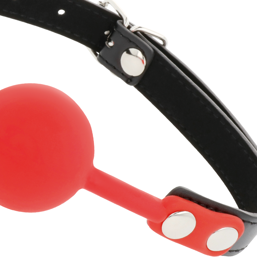 Bâillon Boule Silicone - Lanières Cuir Ajustables - Darkness