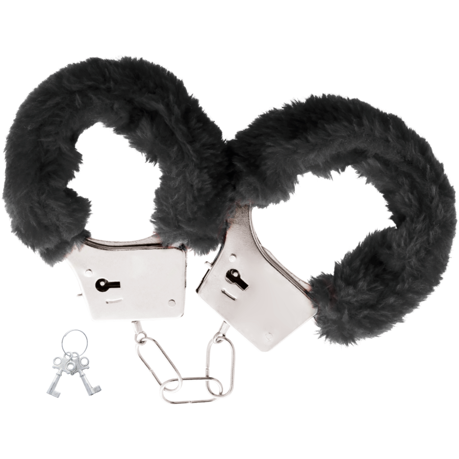 Black lined metal handcuffs