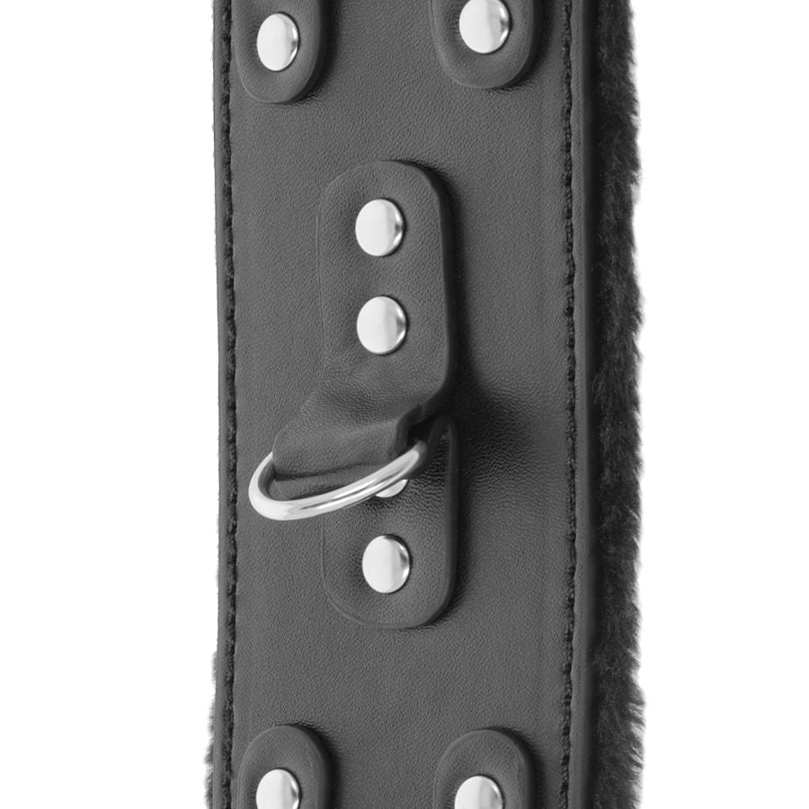 DARKNESS - ADJUSTABLE BLACK LEATHER HANDCUFFS WITH LINING