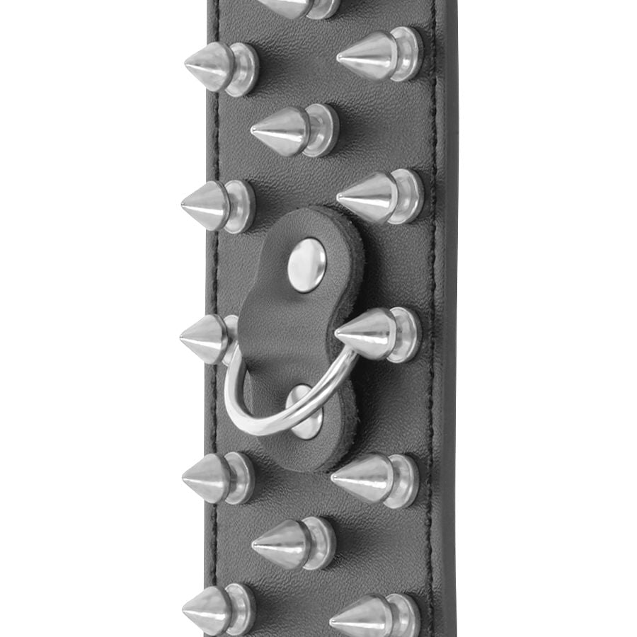 Black spiked skulls and bones handcuffs